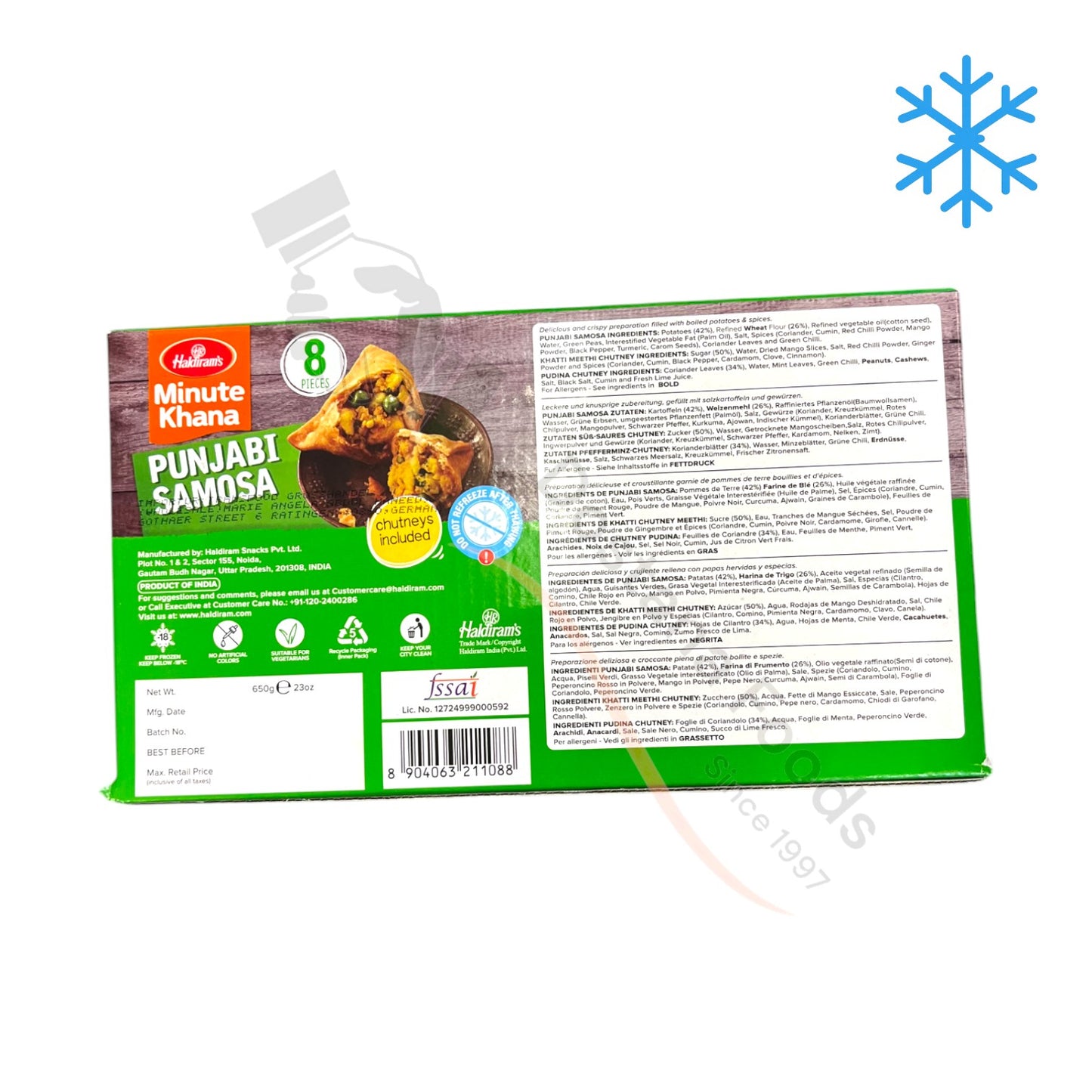 Frozen Haldirams Punjabi Samosas