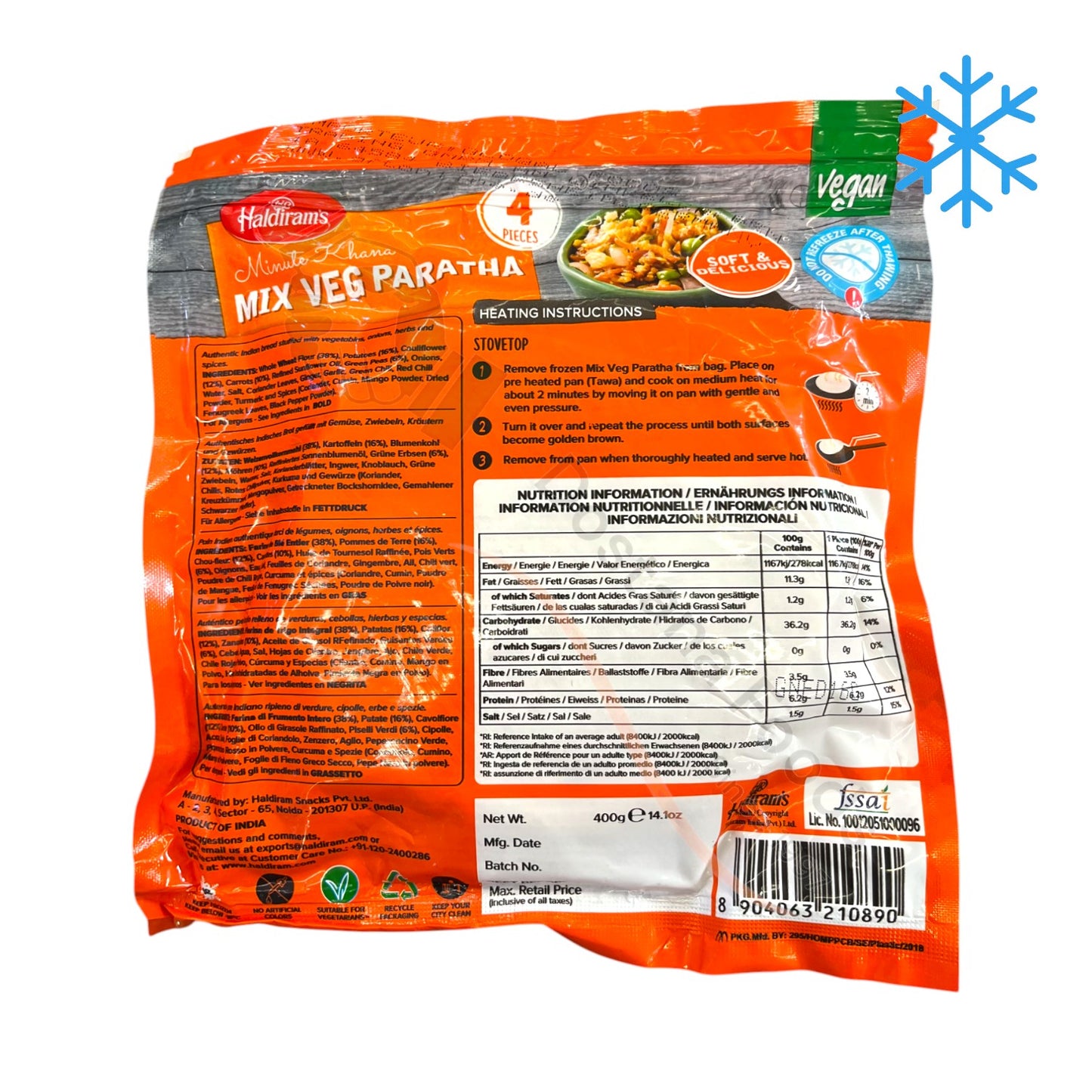 Frozen Mix Veg Paratha