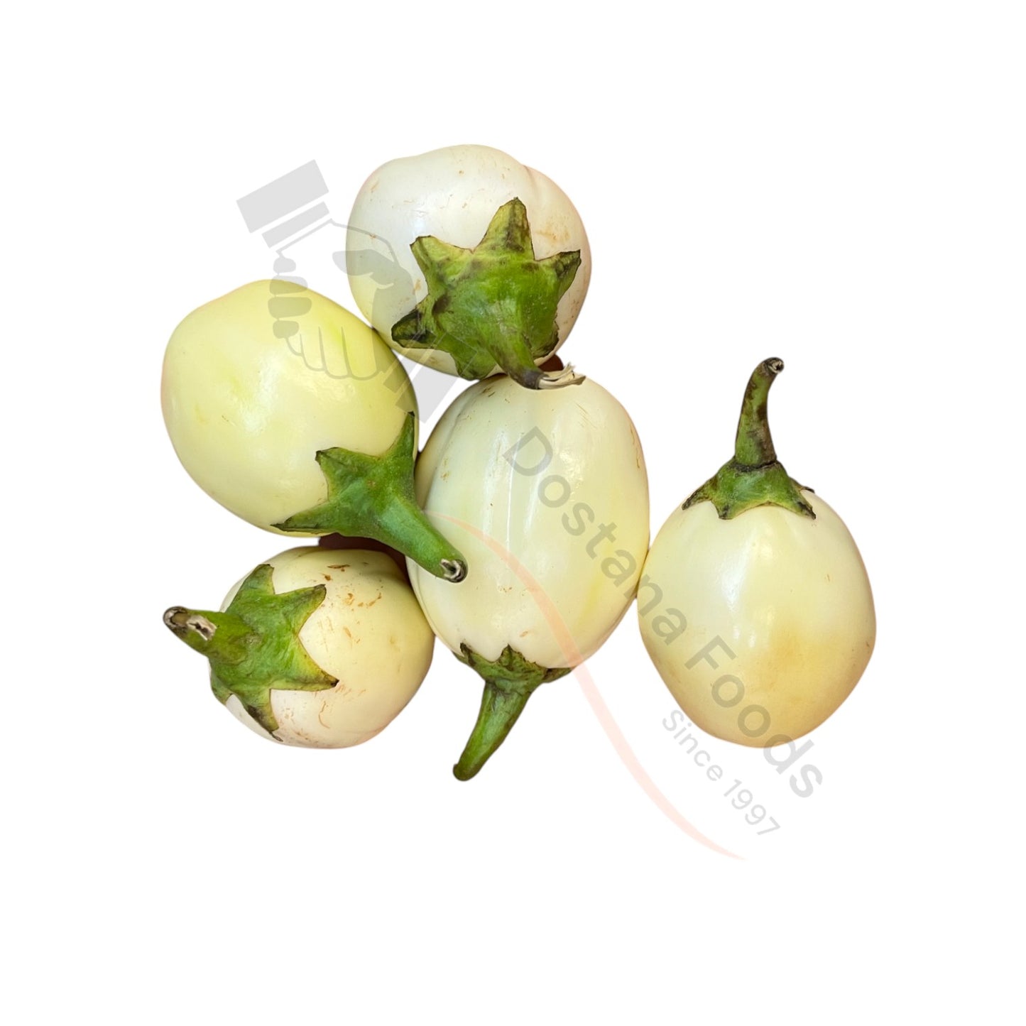 Fresh Safed Baingan Chhota Gol – Kleine runde weiße Aubergine - Eggplants