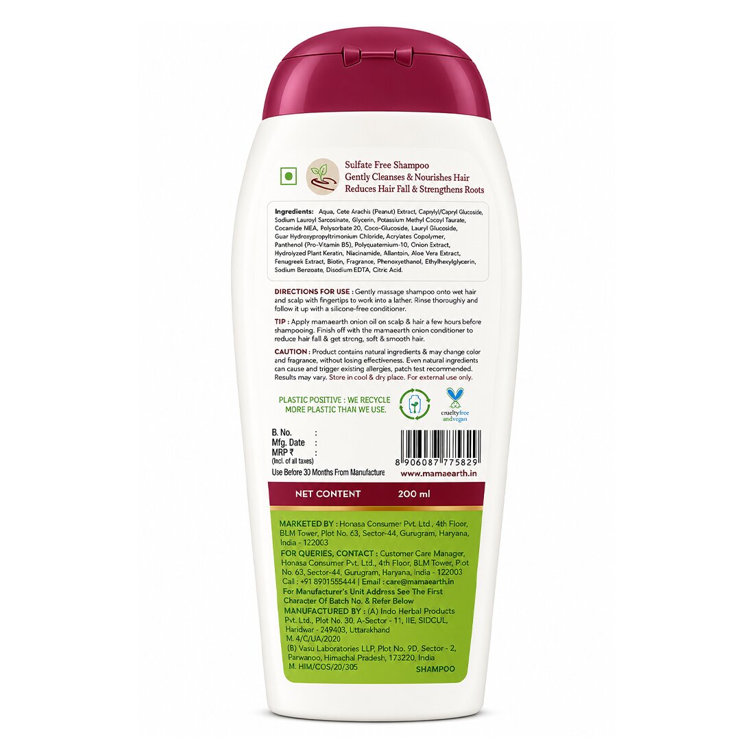 Onion Shampoo Plant Keratin