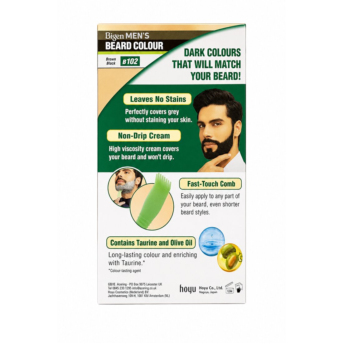 Mens Beard Colour Brown Black N. B102