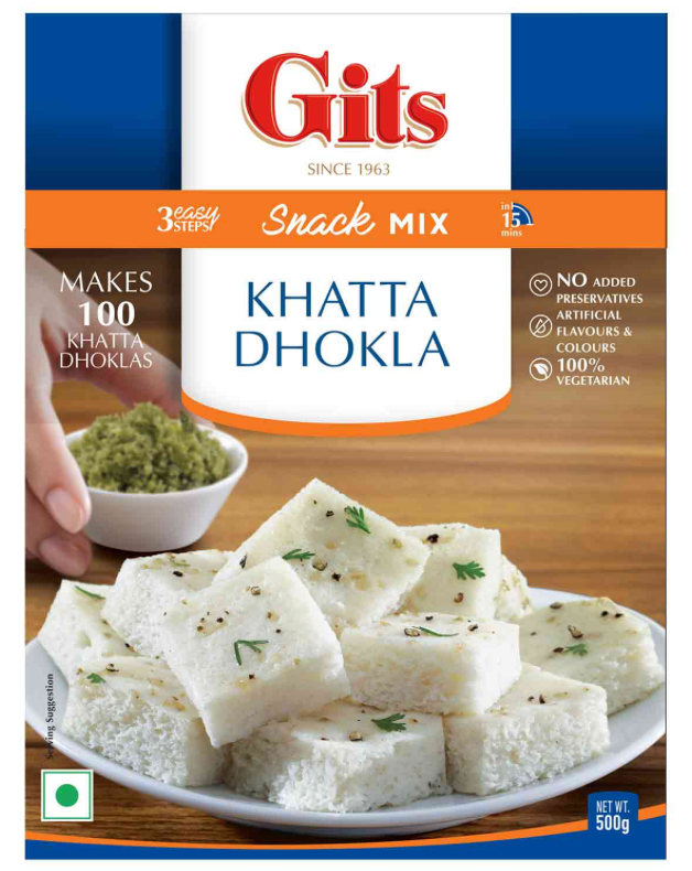 Gits Khatta Dhokla Mix (mixture for steamed, sour cake made from chickpea flour)
