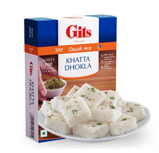 Gits Khatta Dhokla Mix (Mischung für gedämpften, säuerlichen Kuchen aus Kichererbsenmehl)
