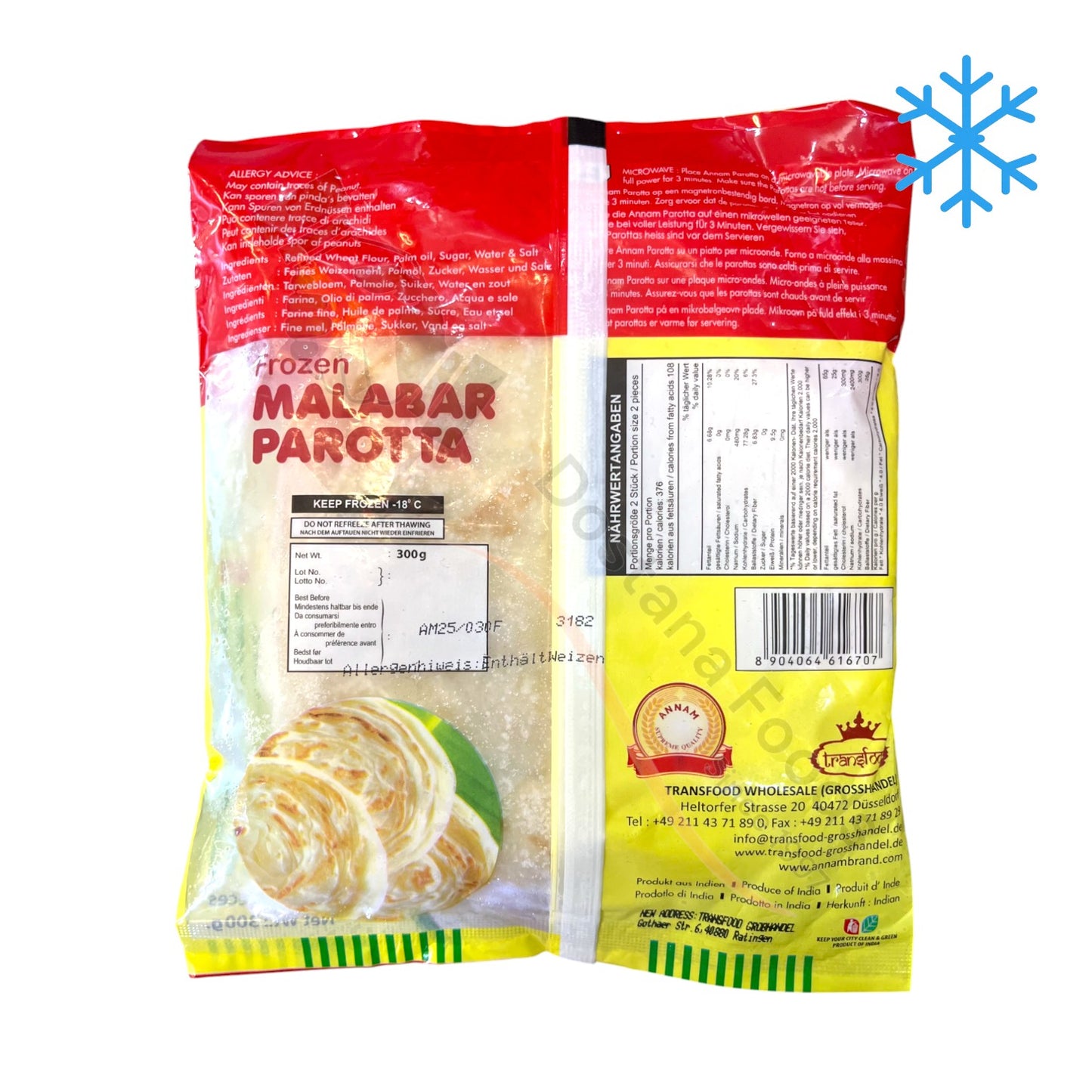 Frozen Malabar Parotta