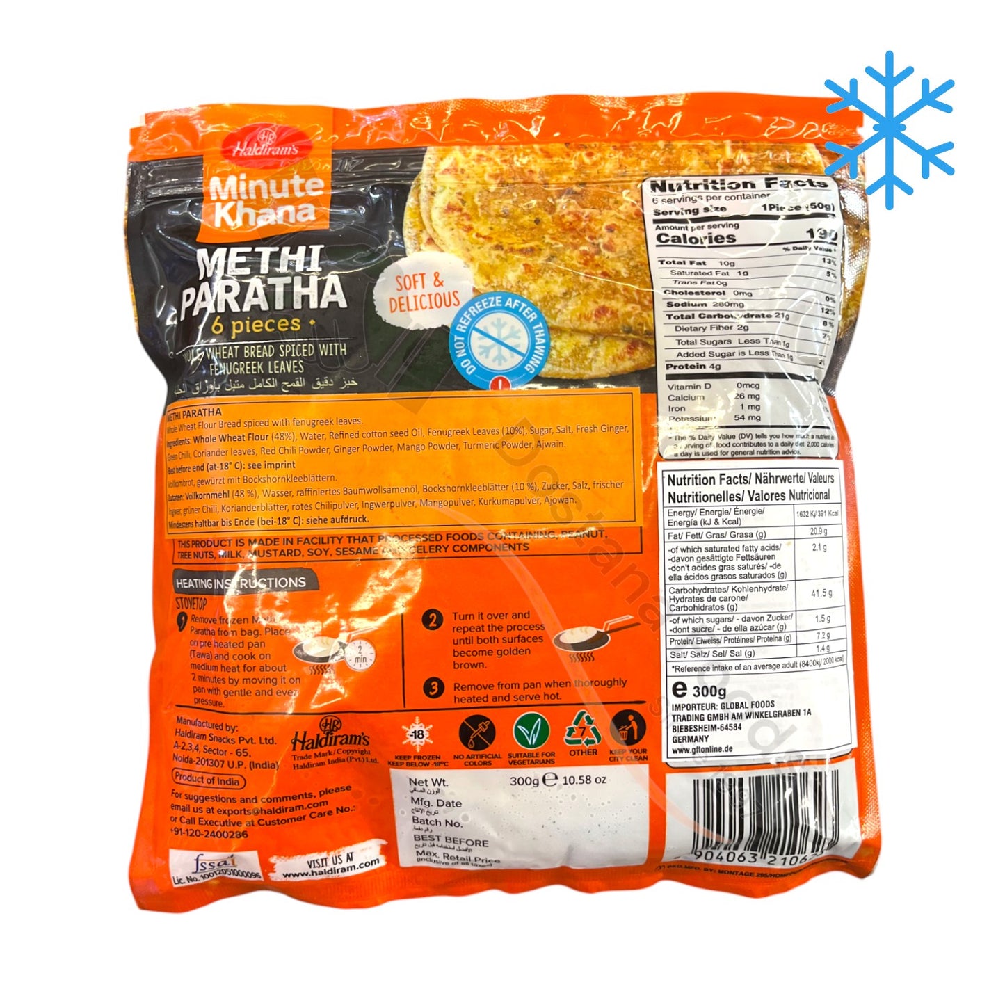 Frozen Methi Paratha