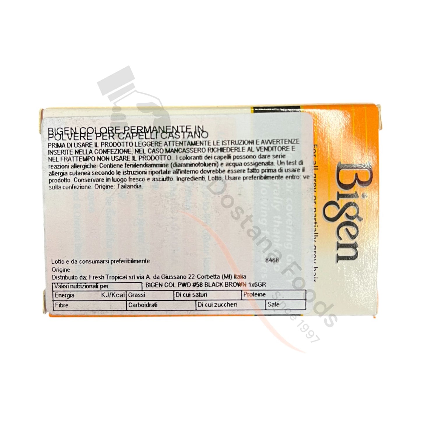 Permanent Powder Hair Colour Black Brown Nr. 58