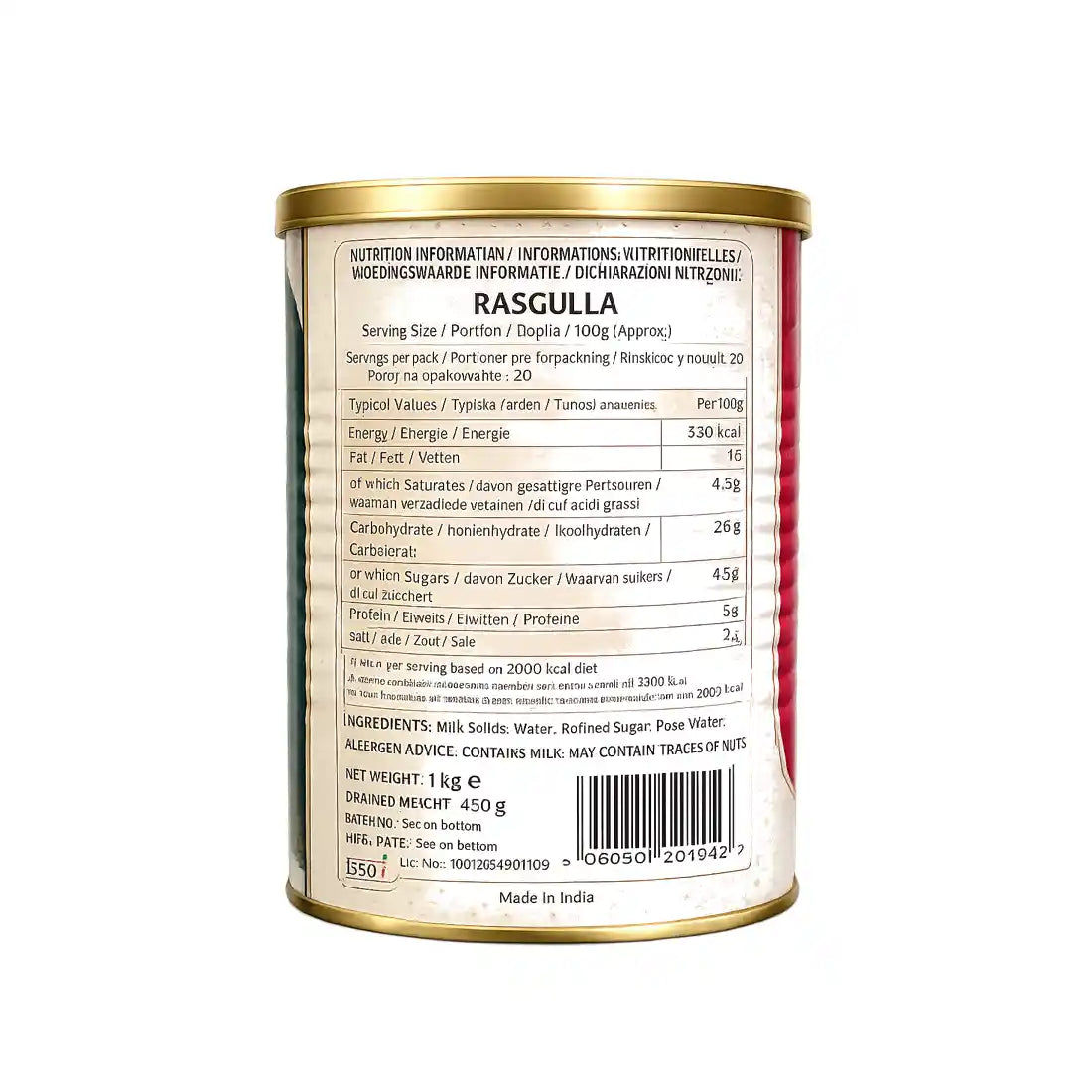 Rasgulla canned – Cottage Cheese Balls in Syrup