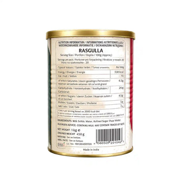 Rasgulla canned – Cottage Cheese Balls in Syrup