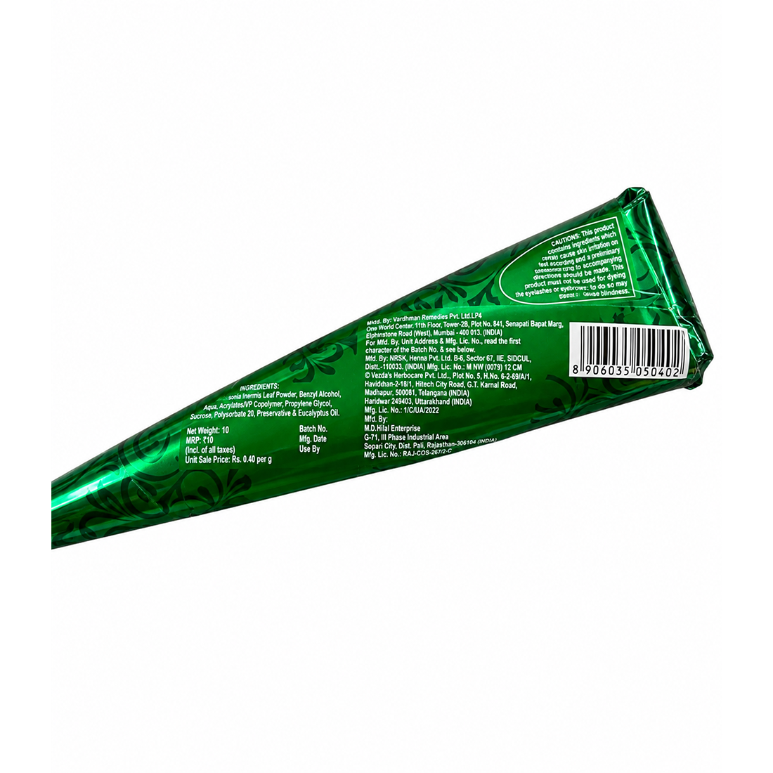 100% Pure Mehandi Tube - Henna - Mehndi